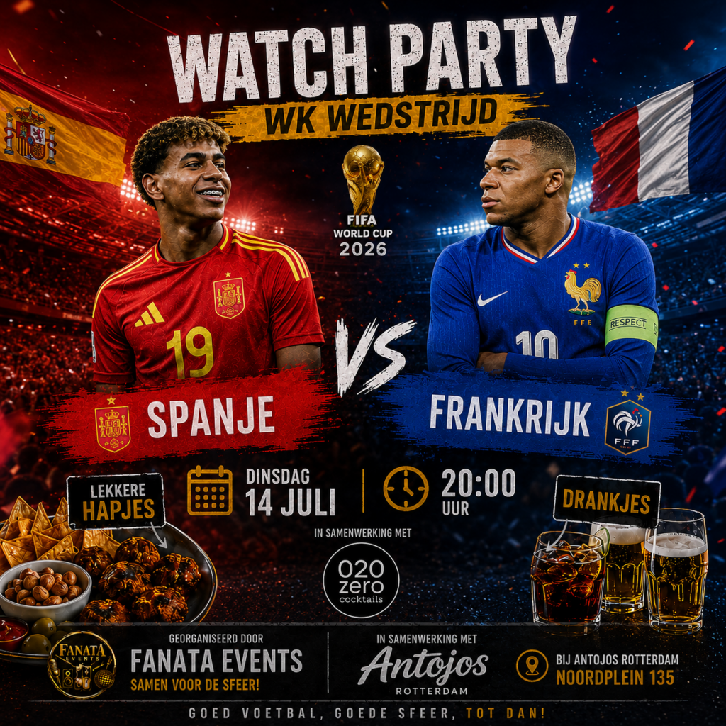 WK watchparty Spanje vs Frankrijk