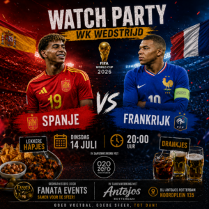 WK watchparty Spanje vs Frankrijk